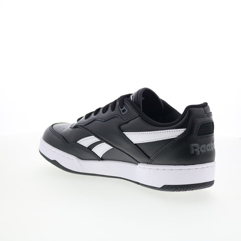 Reebok BB 4000 II Mens Black Leather Lace Up Lifestyle Sneakers Shoes