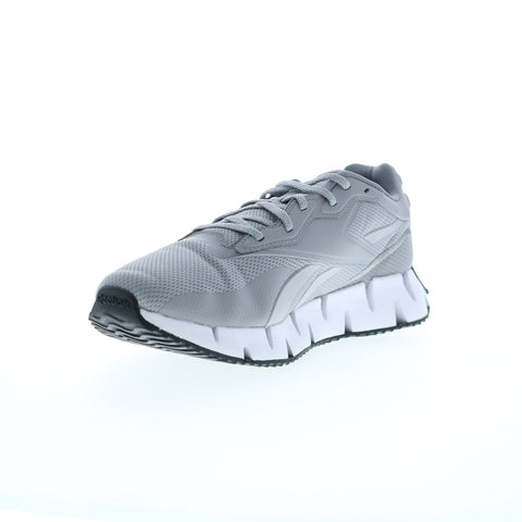 Reebok Zig Dynamica 4 Mens Gray Canvas Lace Up Lifestyle Sneakers Shoes