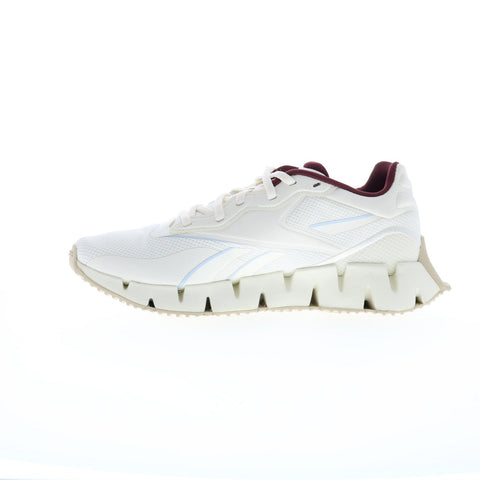 Reebok Zig Dynamica 4 Womens Beige Canvas Lace Up Lifestyle Sneakers Shoes