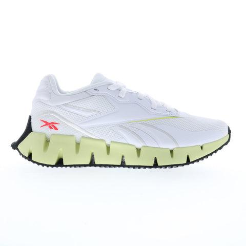 Reebok Zig Dynamica 4 Womens White Canvas Lace Up Lifestyle Sneakers Shoes