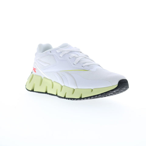 Reebok Zig Dynamica 4 Womens White Canvas Lace Up Lifestyle Sneakers Shoes