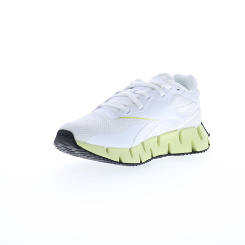 Reebok Zig Dynamica 4 Womens White Canvas Lace Up Lifestyle Sneakers Shoes