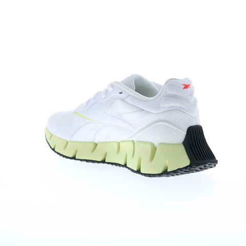 Reebok Zig Dynamica 4 Womens White Canvas Lace Up Lifestyle Sneakers Shoes