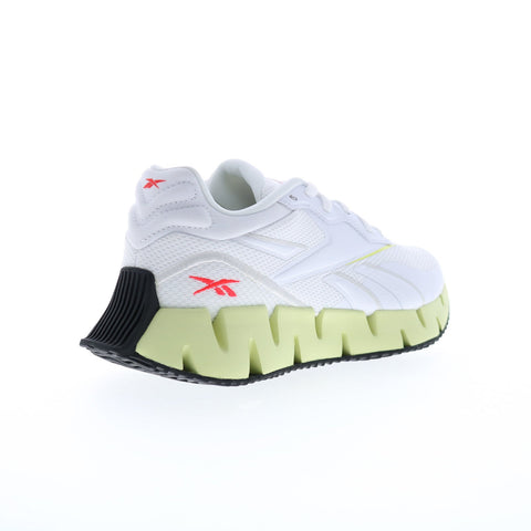 Reebok Zig Dynamica 4 Womens White Canvas Lace Up Lifestyle Sneakers Shoes