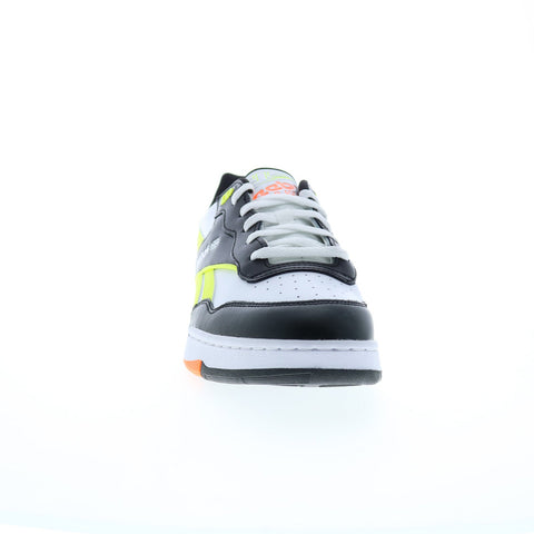 Reebok BB 4000 II Mens Black Leather Lace Up Lifestyle Sneakers Shoes