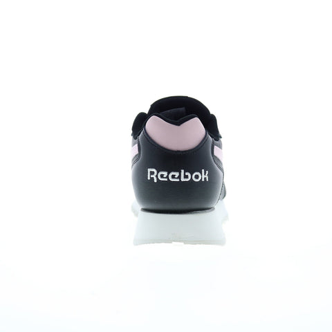 Reebok Glide Womens Black Leather Lace Up Lifestyle Sneakers Shoes