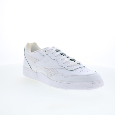 Reebok BB 4000 II Mens White Leather Lace Up Lifestyle Sneakers Shoes