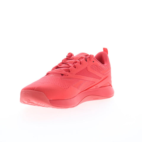 Reebok Nanoflex TR 2 Mens Red Mesh Lace Up Athletic Cross Training Shoes