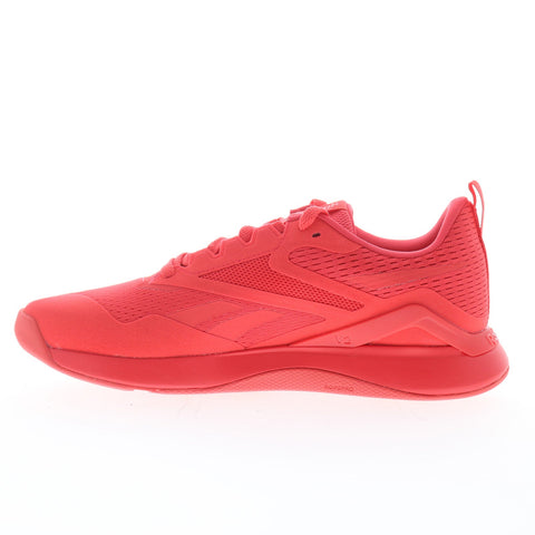 Reebok Nanoflex TR 2 Mens Red Mesh Lace Up Athletic Cross Training Shoes