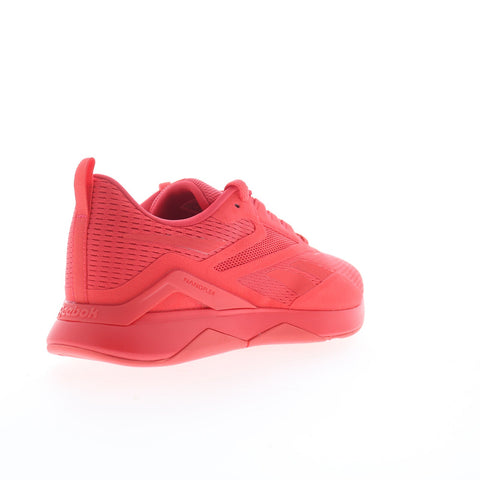 Reebok Nanoflex TR 2 Mens Red Mesh Lace Up Athletic Cross Training Shoes