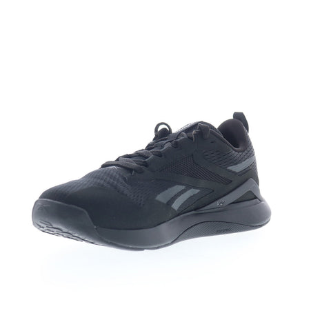 Reebok Nanoflex TR 2 Mens Black Mesh Lace Up Athletic Cross Training Shoes