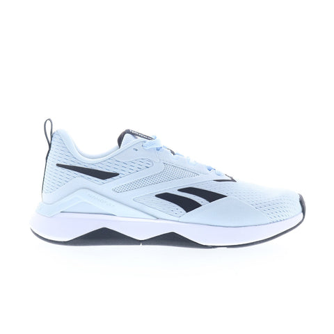 Reebok Nanoflex TR 2 Womens Blue Mesh Lace Up Athletic Cross Training Shoes