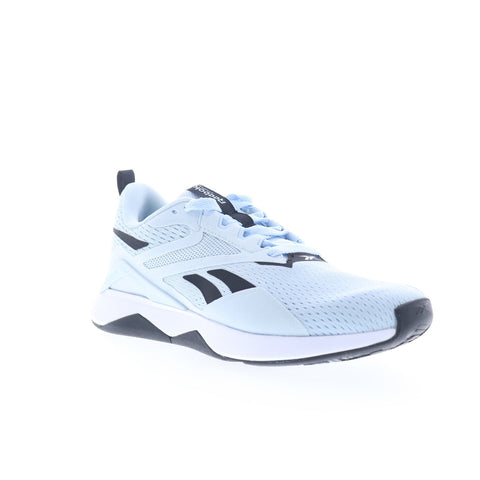 Reebok Nanoflex TR 2 Womens Blue Mesh Lace Up Athletic Cross Training Shoes