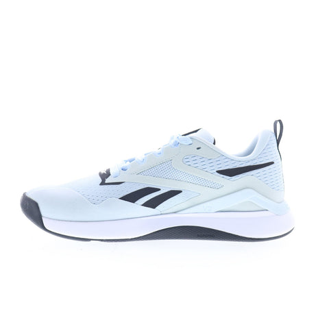 Reebok Nanoflex TR 2 Womens Blue Mesh Lace Up Athletic Cross Training Shoes