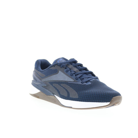 Reebok Nano X3 Mens Blue Canvas Lace Up Athletic Cross Training Shoes 