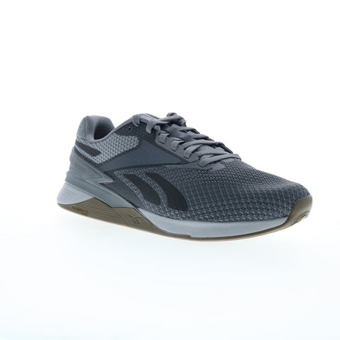 Reebok Nano X3 Mens Gray Synthetic Lace Up Athletic Cross Training Shoes