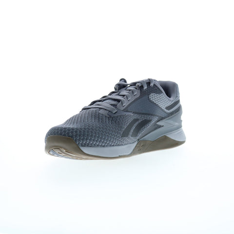 Reebok Nano X3 Mens Gray Synthetic Lace Up Athletic Cross Training Shoes