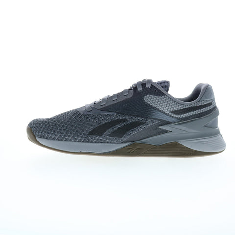 Reebok Nano X3 Mens Gray Synthetic Lace Up Athletic Cross Training Shoes