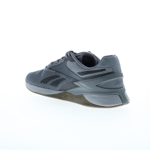 Reebok Nano X3 Mens Gray Synthetic Lace Up Athletic Cross Training Shoes