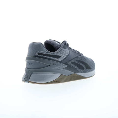 Reebok Nano X3 Mens Gray Synthetic Lace Up Athletic Cross Training Shoes
