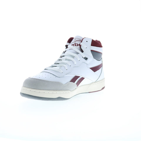 Reebok BB 4000 II Mid Mens White Leather Lace Up Lifestyle Sneakers Shoes