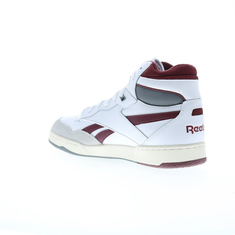 Reebok BB 4000 II Mid Mens White Leather Lace Up Lifestyle Sneakers Shoes