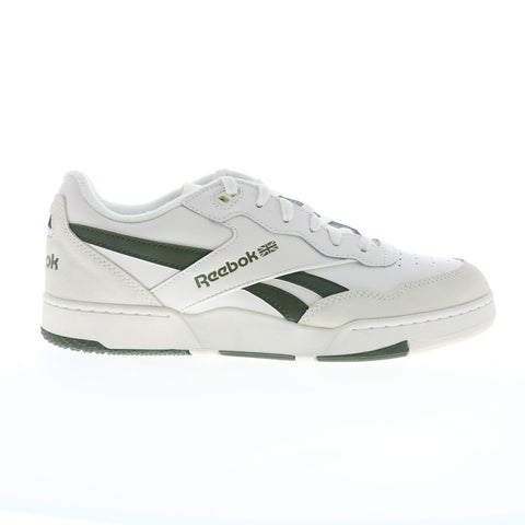 Reebok BB 4000 II Mens White Leather Lace Up Lifestyle Sneakers Shoes
