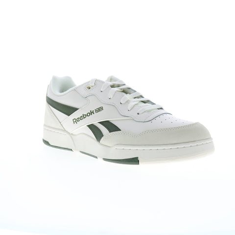 Reebok BB 4000 II Mens White Leather Lace Up Lifestyle Sneakers Shoes