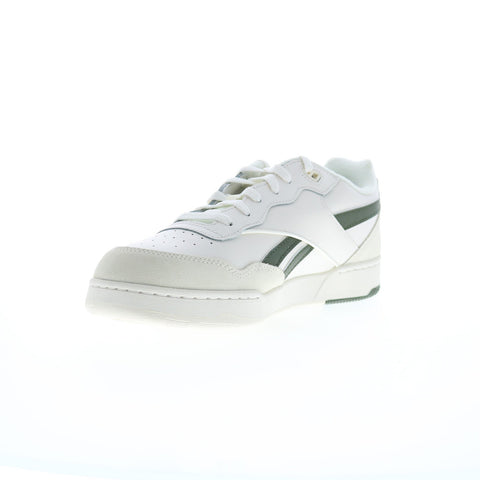 Reebok BB 4000 II Mens White Leather Lace Up Lifestyle Sneakers Shoes