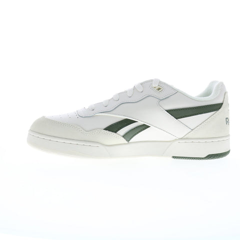 Reebok BB 4000 II Mens White Leather Lace Up Lifestyle Sneakers Shoes