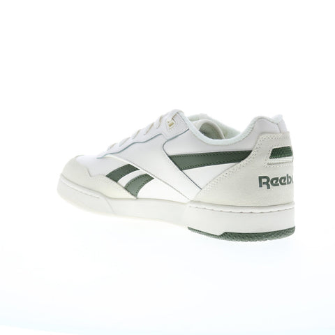 Reebok BB 4000 II Mens White Leather Lace Up Lifestyle Sneakers Shoes