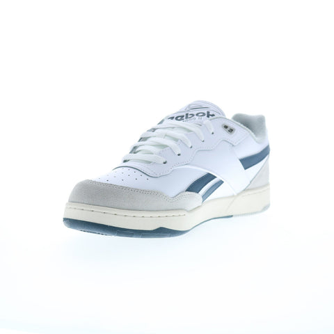 Reebok BB 4000 II Mens White Leather Lace Up Lifestyle Sneakers Shoes