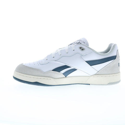Reebok BB 4000 II Mens White Leather Lace Up Lifestyle Sneakers Shoes