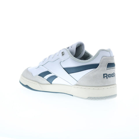Reebok BB 4000 II Mens White Leather Lace Up Lifestyle Sneakers Shoes