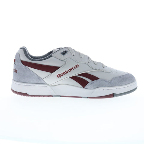 Reebok BB 4000 II Mens Gray Leather Lace Up Lifestyle Sneakers Shoes