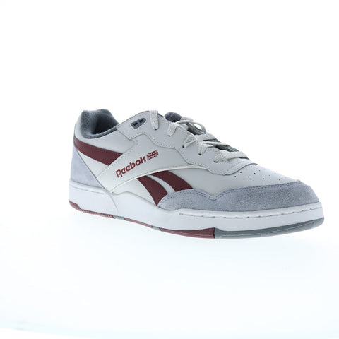Reebok BB 4000 II Mens Gray Leather Lace Up Lifestyle Sneakers Shoes