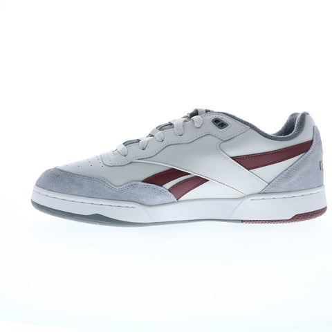 Reebok BB 4000 II Mens Gray Leather Lace Up Lifestyle Sneakers Shoes