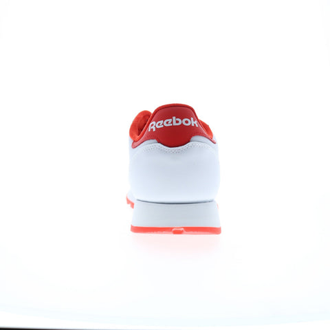 Reebok Classic Leather Mens White Leather Lace Up Lifestyle Sneakers Shoes