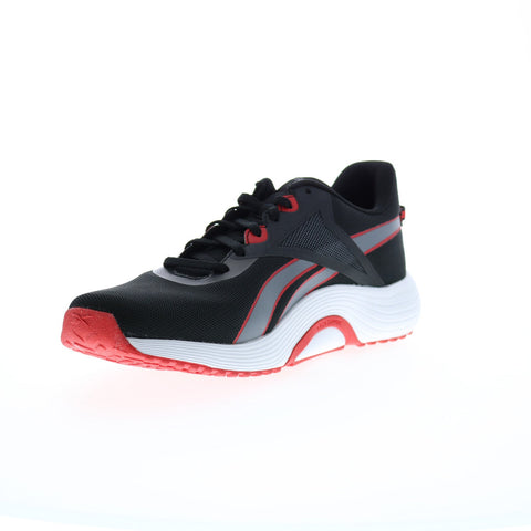 Reebok Lite Plus 3 Mens Black Canvas Lace Up Athletic Running Shoes