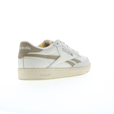 Reebok Club C Revenge Vintage Mens Beige Leather Lifestyle Sneakers Shoes