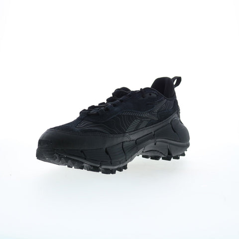 Reebok Zig Kinetica 2.5 Edge Mens Black Leather Lifestyle Sneakers Shoes