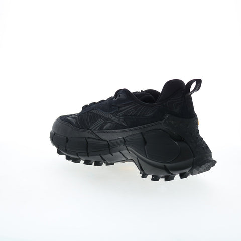 Reebok Zig Kinetica 2.5 Edge Mens Black Leather Lifestyle Sneakers Shoes
