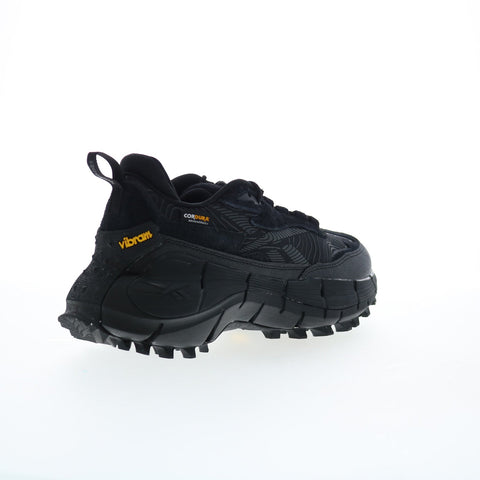 Reebok Zig Kinetica 2.5 Edge Mens Black Leather Lifestyle Sneakers Shoes