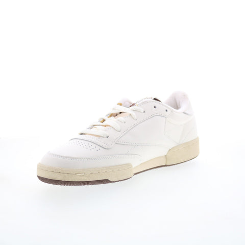 Reebok Club C 85 Vintage Mens Beige Leather Lifestyle Sneakers Shoes