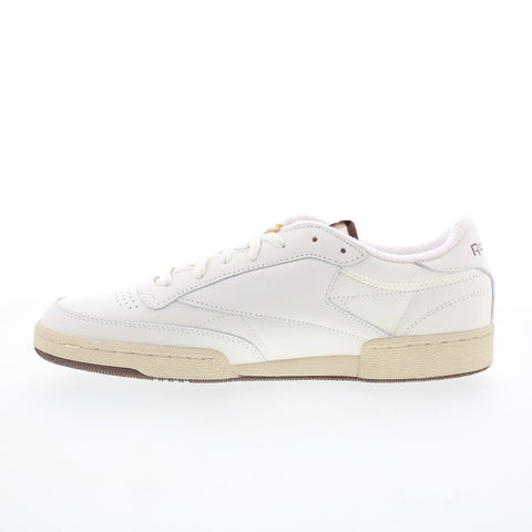 Reebok Club C 85 Vintage Mens Beige Leather Lifestyle Sneakers Shoes