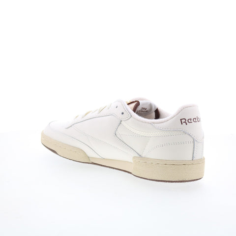 Reebok Club C 85 Vintage Mens Beige Leather Lifestyle Sneakers Shoes