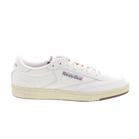 Reebok Club C 85 Vintage Mens Beige Leather Lifestyle Sneakers Shoes