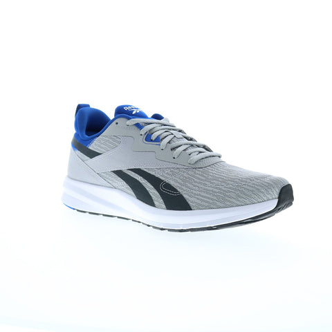 Reebok Runner 4 4E Mens Gray Canvas Extra Wide 4E Athletic Running Shoes