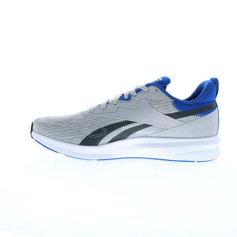 Reebok Runner 4 4E Mens Gray Canvas Extra Wide 4E Athletic Running Shoes