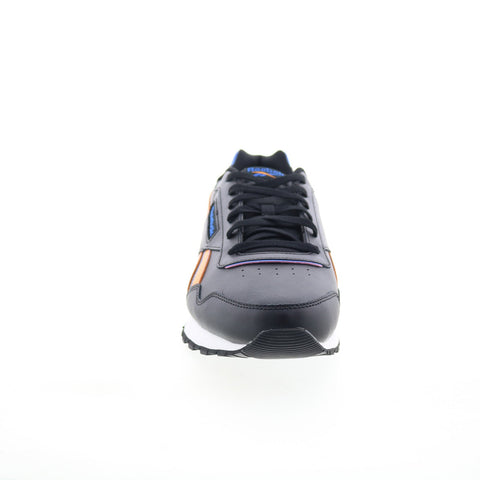 Reebok Glide Mens Black Leather Lace Up Lifestyle Sneakers Shoes